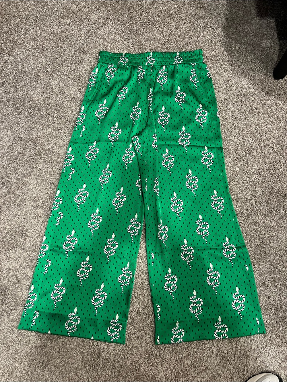CAbi Green Printed Pajama Pants